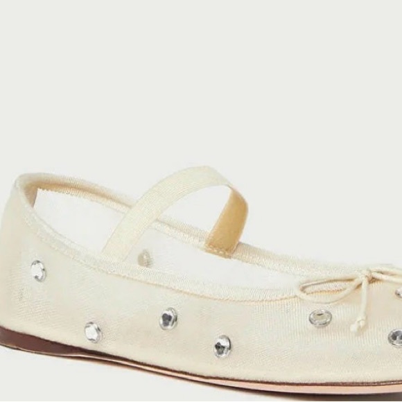 Loeffler Randall Cream Flats with Silver Accents - Picture 2 of 3